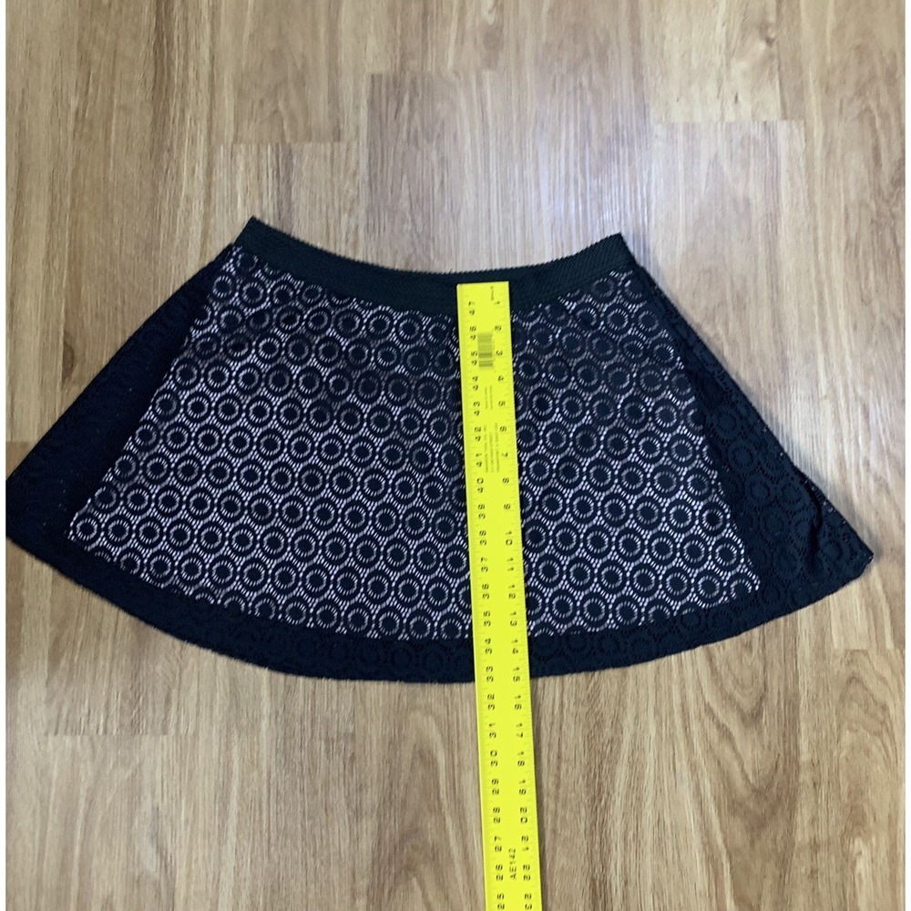 Disney Minnie Rocks The Dots Black Lace Pink Underlay Mini Skirt Elastic XL Jr. - Picture 5 of 7